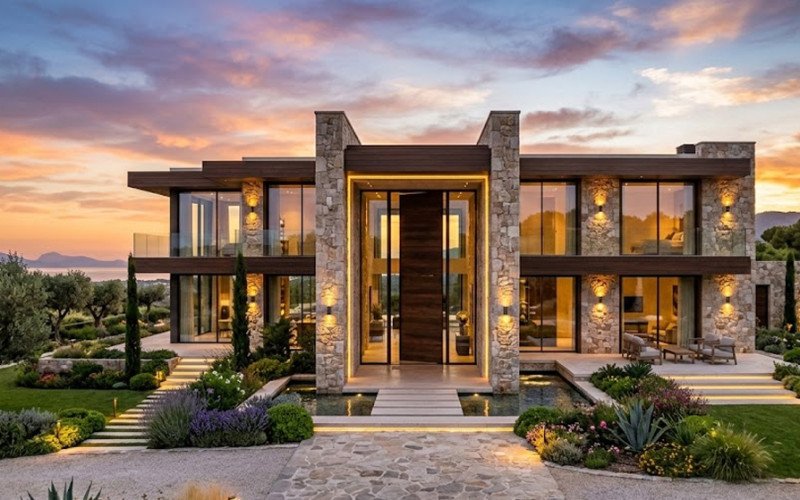 Luxury Villa 3D Front Elevation Design